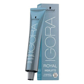 Schwarzkopf Igora Royal Highlifts 12-1 Super Ash bottle delivers cool blonde tones with reduced breakage.