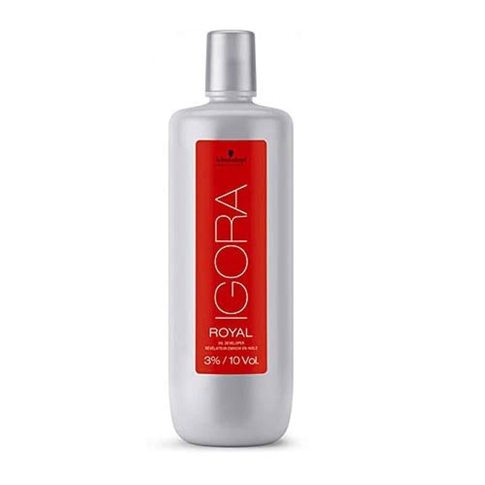Schwarzkopf Igora Royal Oil Developer bottle for precise color development and smooth mixing.