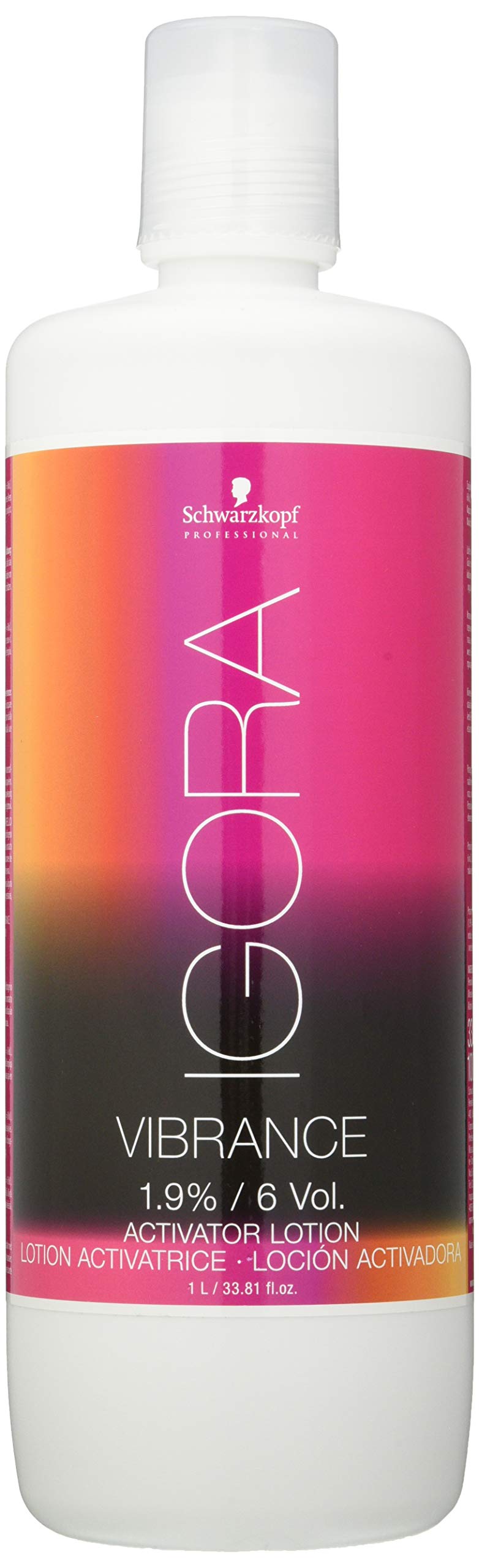 Schwarzkopf Igora Royal Vibrance Activator Lotion bottle pouring for even color development