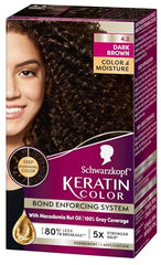 Schwarzkopf Keratin Color color cream swatch shows rich, multi dimensional shade