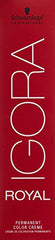 Schwarzkopf Royal IGORA 8-77 developer bottle shows balanced mixing.