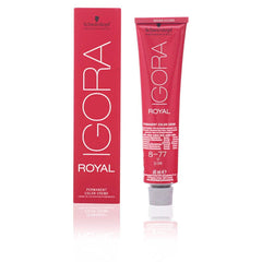 Schwarzkopf Royal IGORA 8-77 dye cream offers smooth, even coverage.