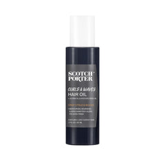 Scotch Porter Curls & Waves Hair Oil bottle promotes moisture and shine.