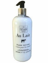 Scottish Fine Soaps Au Lait Hand Lotion pump bottle for easy, daily hand care.