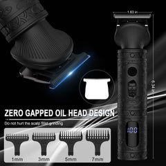 Scttomon attachments guide combs illustrating adjustable length options.
