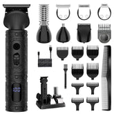 Scttomon beard trimmer front view showcasing sleek black design for professional grooming.