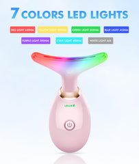 SDKWDH red-light face massager side view shows ergonomic grip ideal for targeted neck and jaw use.