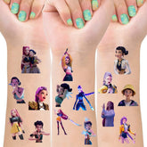 SDONY demon tattoos sheet designs with vibrant characters for kid-friendly party decor