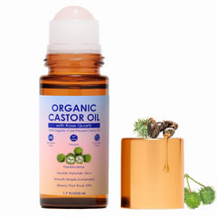 SDXJIOGE rose quartz roller on castor oil bottle enabling even, mess-free application