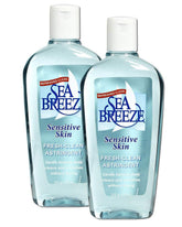 Seabreeze Fresh-Clean bottle pour demonstrates a refreshing cleanse for sensitive skin.