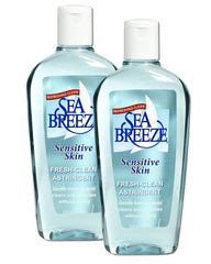 Seabreeze Fresh-Clean bottle pour demonstrates a refreshing cleanse for sensitive skin.