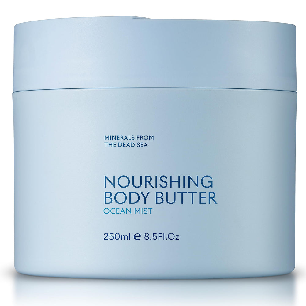 SEACRET Minerals Body Butter Ocean Mist jar shows rich texture for deep hydration