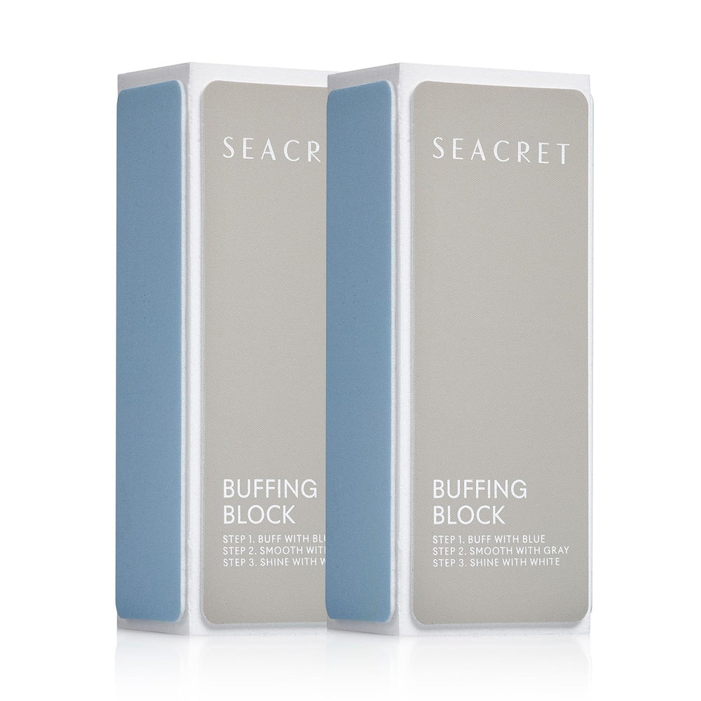 SEACRET Minerals professional nail buffing block front view for smooth, polished nails.