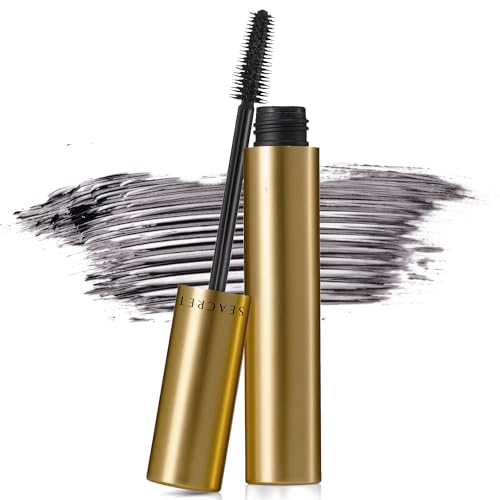 SEACRET Minerals Volume Length Tubing Mascara Black wand close-up for precise coating.