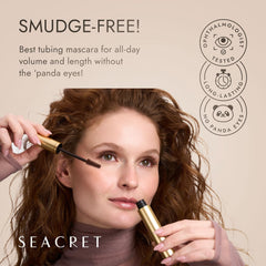 SEACRET Minerals tubing mascara brown lashes coated for all day lift and separation