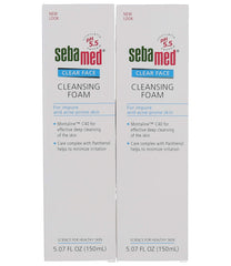 Sebamed Clear Face Foam hand application highlights soothing, non-drying cleansing for oil-prone skin.