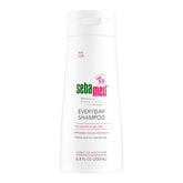 SEBAMED Everyday Shampoo bottle close-up showing gentle pH-balanced formula for sensitive scalp.