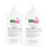 SEBAMED liquid face & body wash 2-pack front view for daily cleansing.