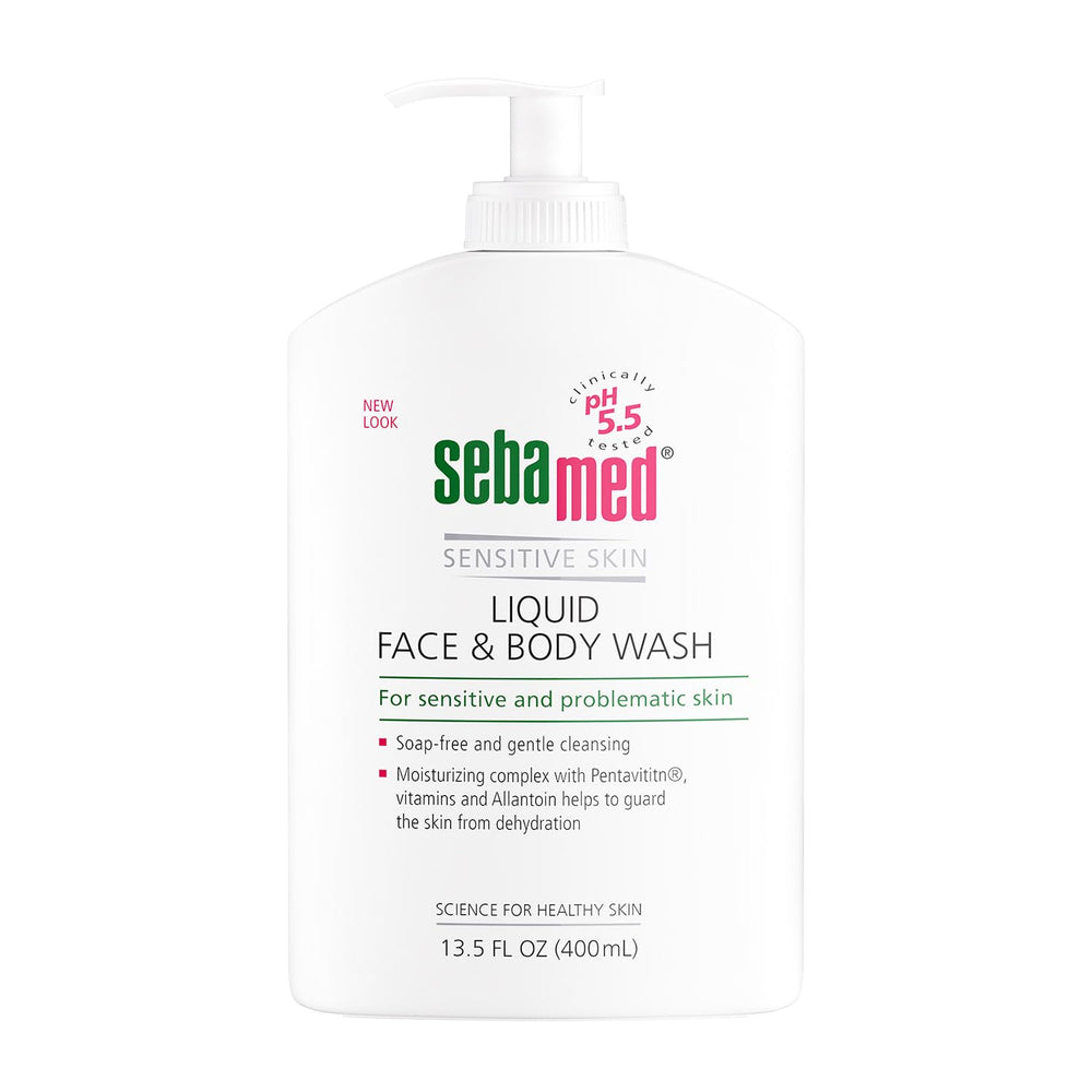 SEBAMED liquid face & body wash pump bottle for gentle daily cleanse suitable for sensitive skin