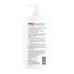 SEBAMED Paraben-free cream texture shown for sensitive-skin daily use.