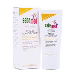 Sebamed Repair Conditioner bottle demonstrates premium hydration for all hair types.