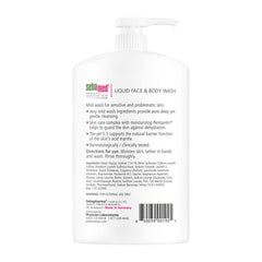 SEBAMED wash-face-application shows product being applied to skin for gentle care.