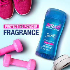 Secret clear gel formula shown during easy, invisible application.