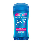 Secret Outlast antiperspirant bottle with clear gel offering all-day sweat protection.