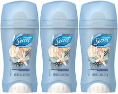 Secret Scent Expressions Va Va Vanilla pack-3 invisible solid for all-day odor protection.