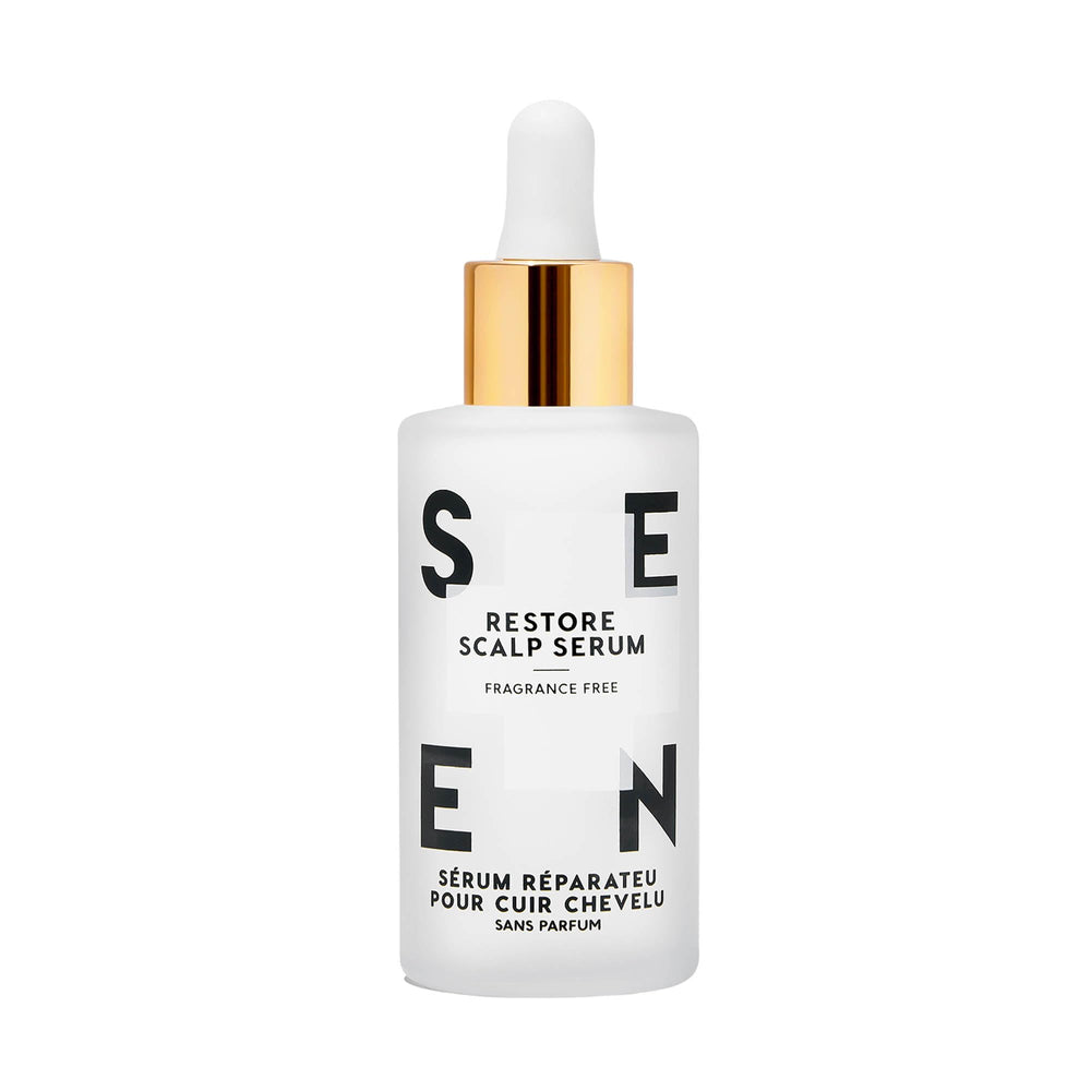 SEEN Restore Scalp Serum bottle — fragrance-free hydration for sensitive scalp