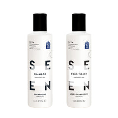 SEEN shampoo bottle-front: fragrance-free formula ideal for sensitive scalps.