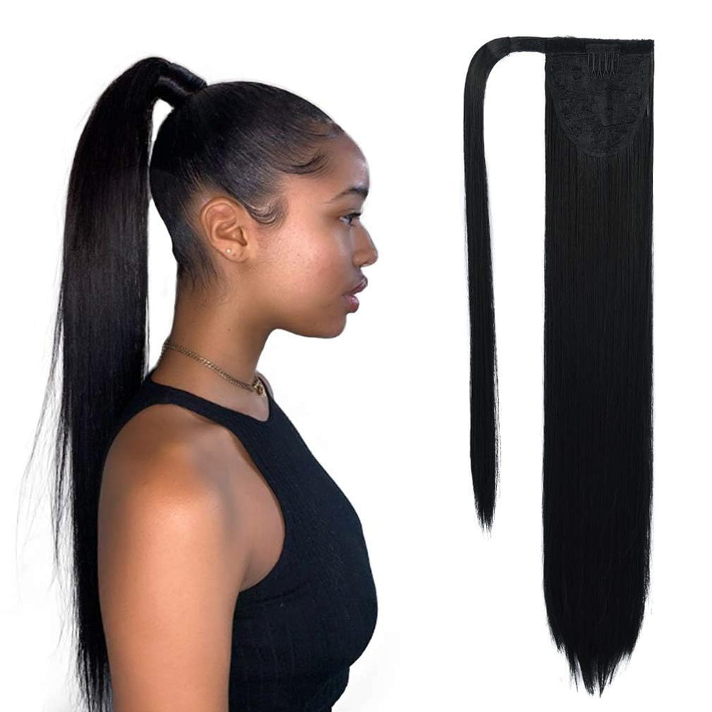 SEIKEA clip-in ponytail extension in black adds instant volume for daily style.