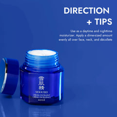SEKKISEI Cream Excellent daily moisturizer scene suggests non-greasy hydration.