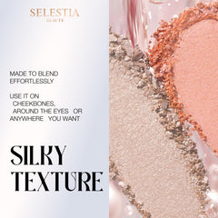 SELESTIA BEAUTY Divine V brow bone shimmer brightens eyes with gentle radiance.