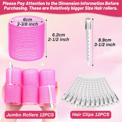Selizo hot-pink jumbo rollers closeup emphasizes bold color for styling.