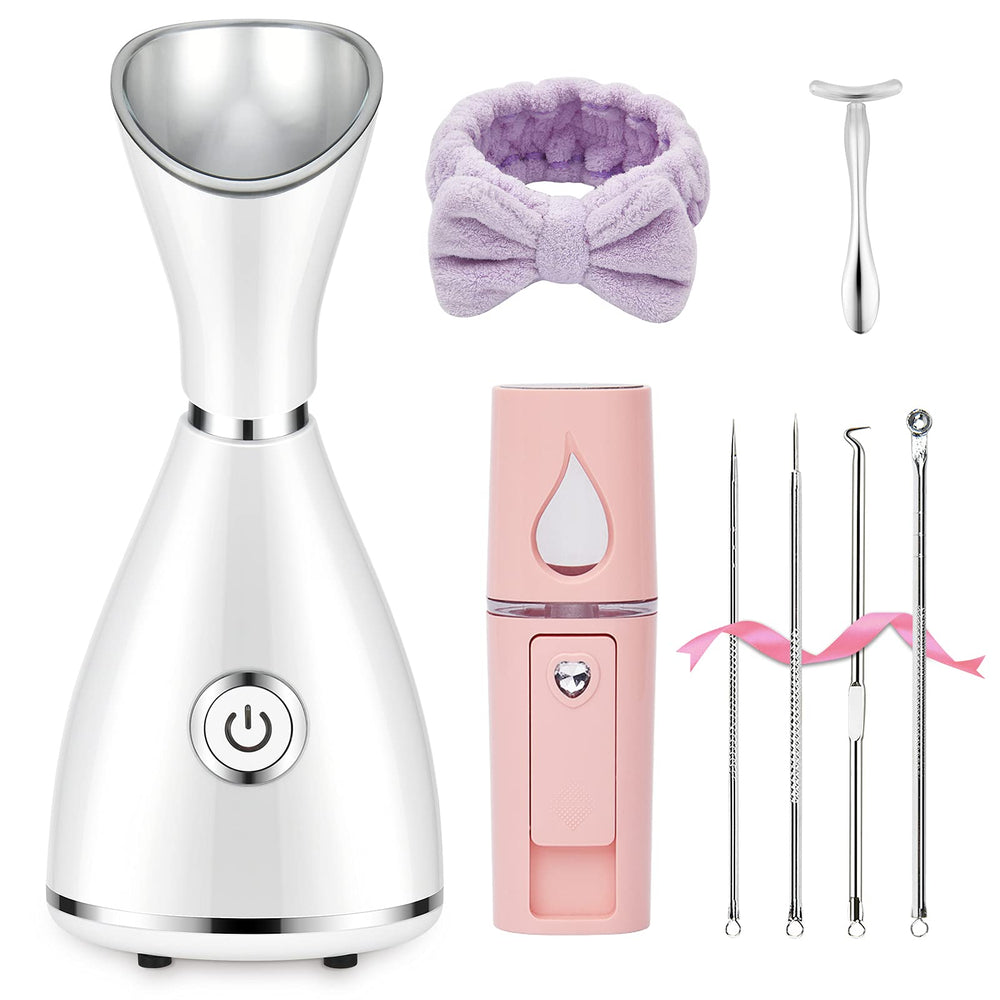 Seneryla facial steamer setup shows open pores and relaxed mood for deeper cleansing