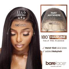 Sensationnel Bare Lace 13x6 wig back view shows seamless transition and breathable cap.