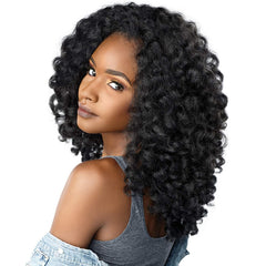 Sensationnel Money Maker 1B half wig top view emphasizes natural volume for daily wear