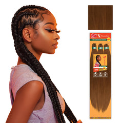 Sensationnel X-pression pre stretched braid pack front view for easy install and natural look.