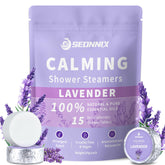 SEONNIX lavender shower steamer pour showing extended aroma release for a soothing shower