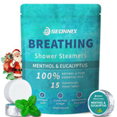 SEONNIX Shower Steamers Menthol Eucalyptus pack ready for a spa-like aroma.