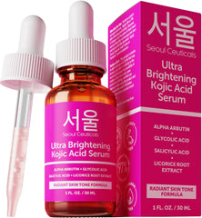 SeoulCeuticals Kojic Acid Serum bottle front for brightening dark spots
