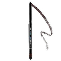SEPHORA Collection retractable eyeliner #10 Matte Brown Black swatch demonstrates budge-resistant color.
