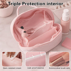 SEPSUMMER cosmetic bag with metal zipper ensures smooth opening and secure closure
