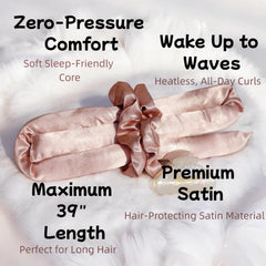 Serenade heatless curl headband in pink designed for comfortable all-night wear.