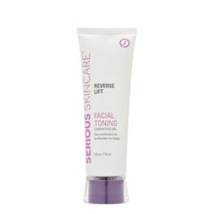 Serious Skincare collagen conductive gel bottle shows smooth glide for microcurrent sessions.