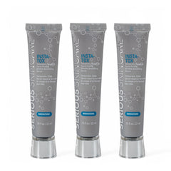 Serious Skincare INSTA-TOX serum bottle closeup shows instant firming potential.