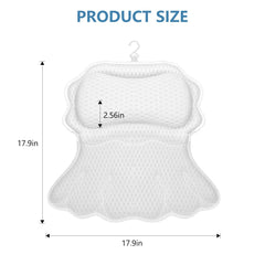 SetSail bath pillow with six suction cups anchors securely to tub walls.