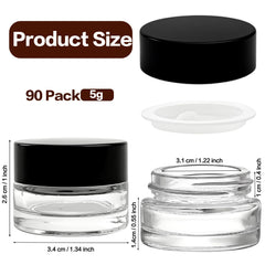 Seuqhck 5ml glass jar side view showing clear material and lid