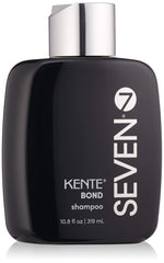 SEVEN KENTE BOND Shampoo bottle front highlights sulfate-free formula for damaged hair.
